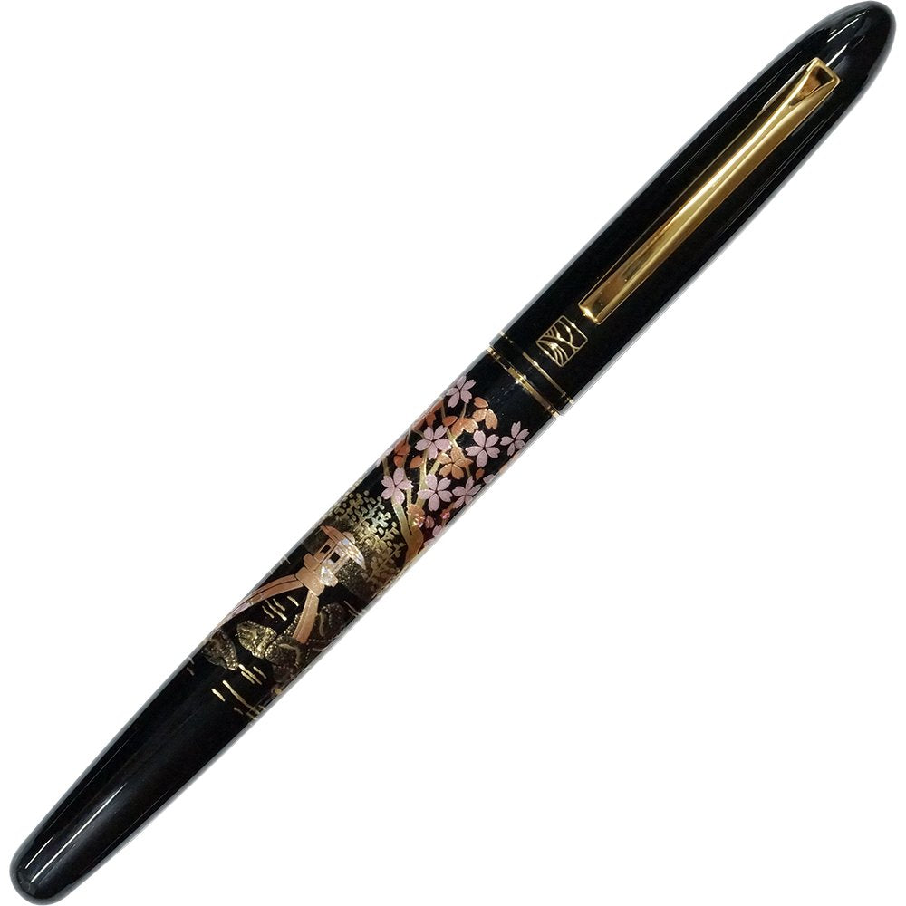 Kuretake ER186-113 Letter Pen, Brush Pen, Kuri Bamboo Letter Pen, Maki-e Monogatari, Sakurazen, Black Axis