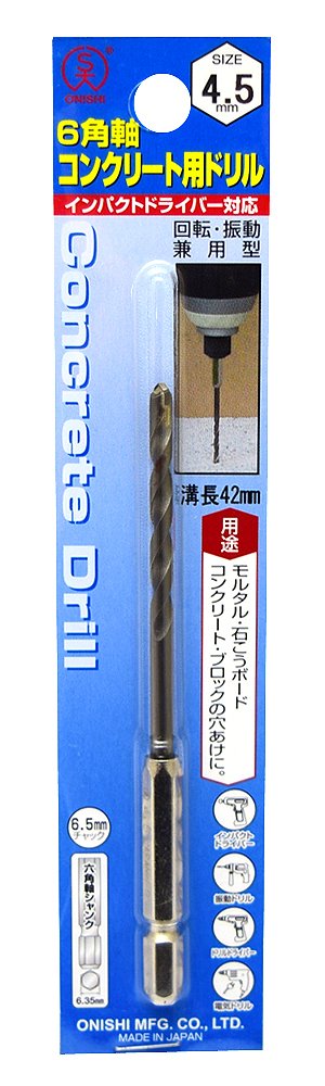 Onishi industrial hexagonal axis concrete Drill (NO.24) 4.5mm