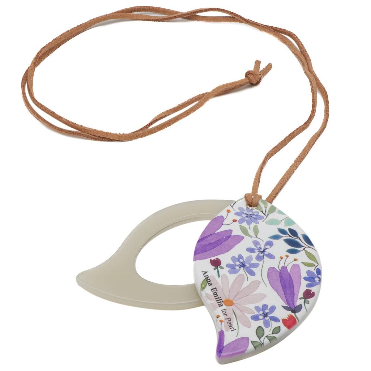 Pearl 072070 Anna Emilia Pendant Loupe, 1.75x, Floral Pattern, Purple