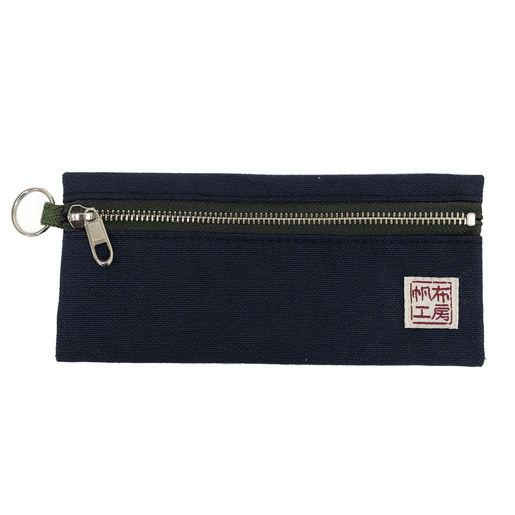 Hanpu Kobo 3J34 Pen Case, Canvas Pen Case, Pencil Case, Pouch, Kurashiki Canvas, Made in Japan, Navy