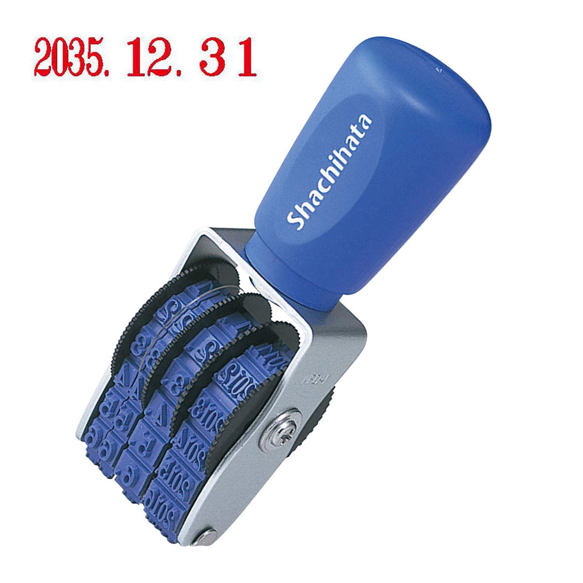 Shachihata NFH-4M Rotating Rubber Stamp, Genuine Japanese Date No. 4, Ming Morning Body, Impression Size: Approx. 0.9 x 0.2 inches (24 x 5 mm)