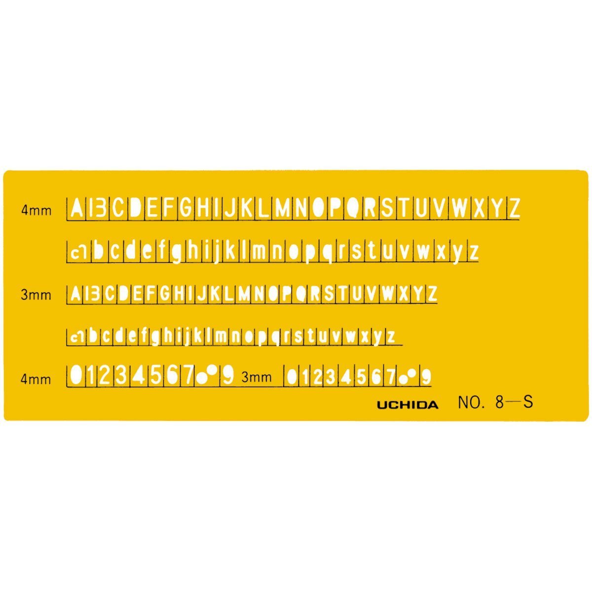 Uchida template No.8-S letters numbers ruler 1-843-1018