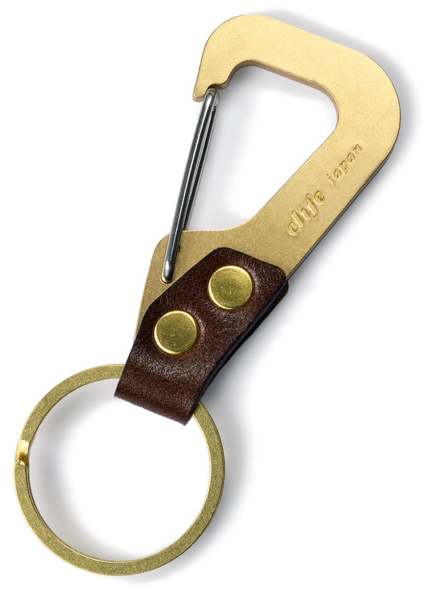 WASABI MANGO clife GRASP Cliff Key Boulder Key Ring Genuine Leather CF-101, brown (chocolate)