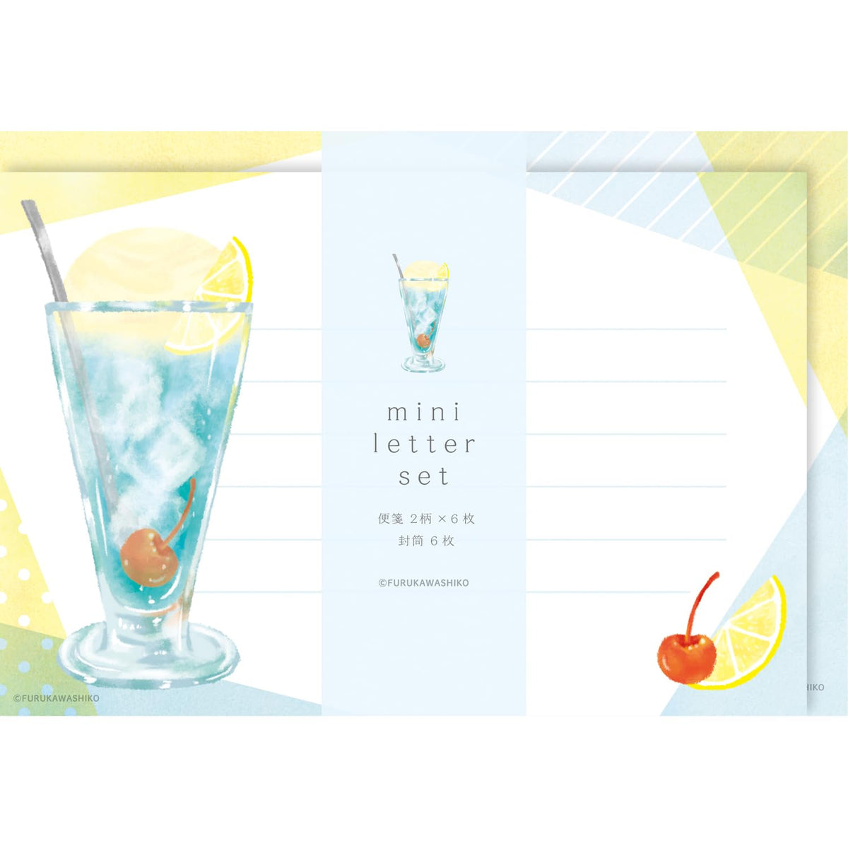 Furukawa Shiko LT711 Letter Set, Mini Letter Set, Blue Cream Soda