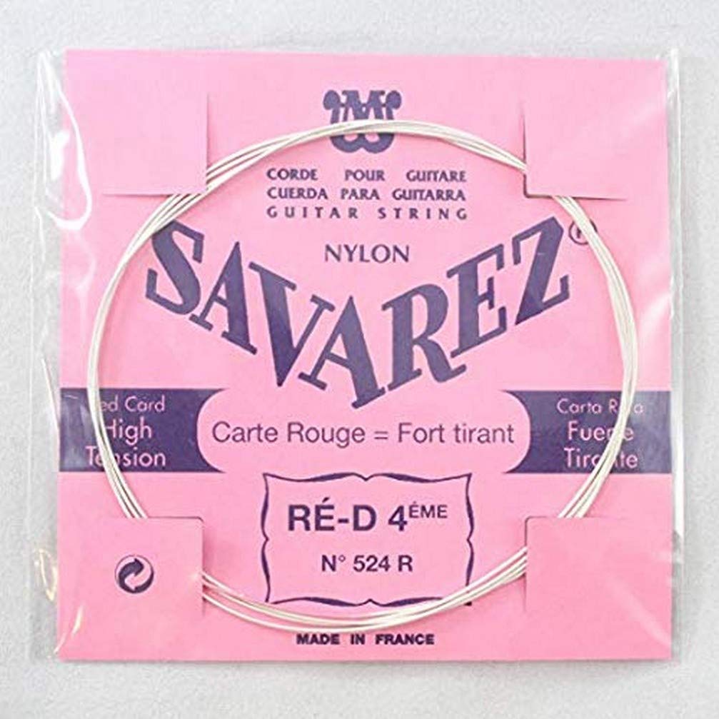 Savarez Classical Guitar Strings Traditional Basses 524R Traditional Wound - 4th "D" - .0295", Normal Tension, Single String Set of 10 (STSAV52-50107)