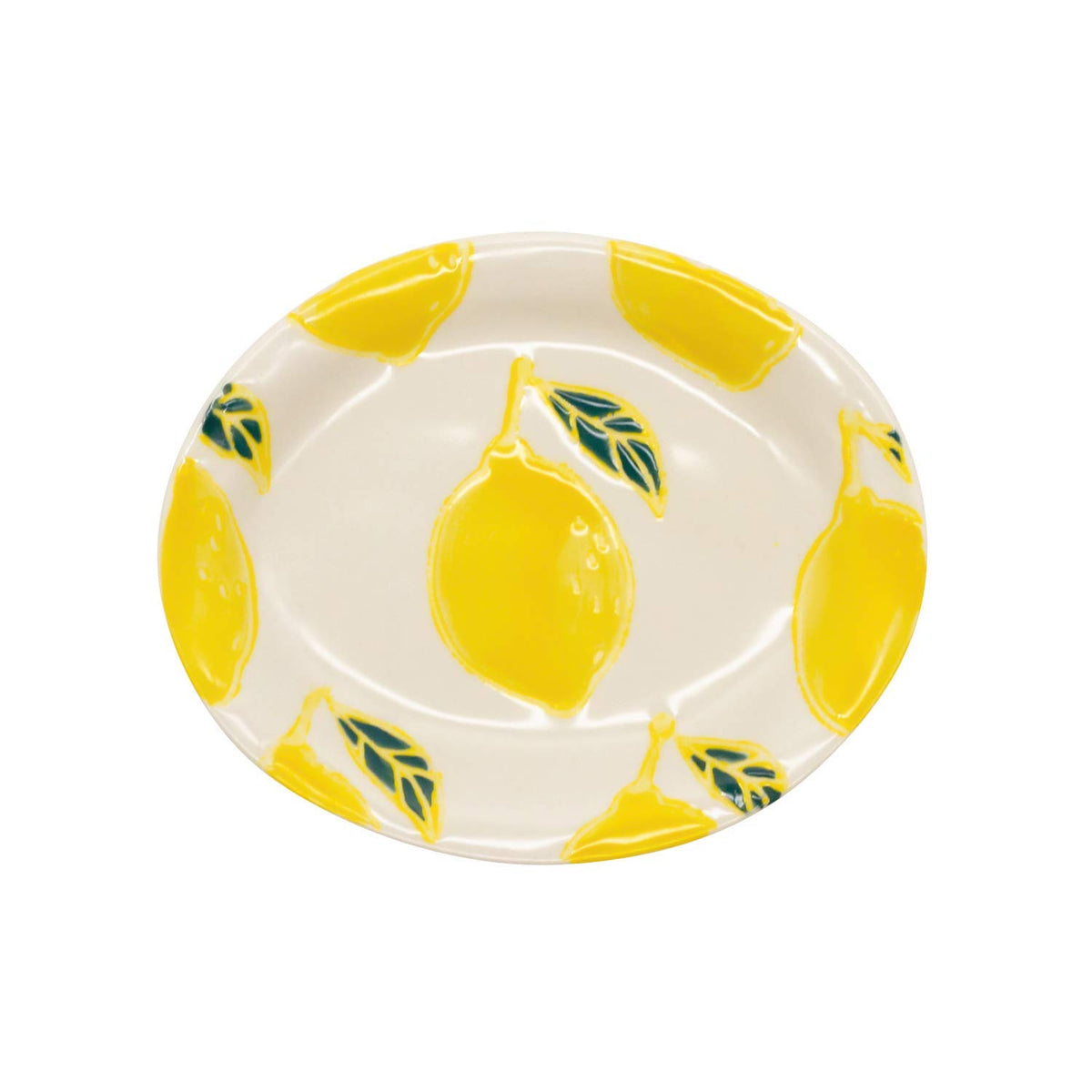 24to3 Nishitomi 475792 Hasami Ware Chrysanthemum Kiln Fruit Oval Small Plate, Approx. 4.7 x 3.9 inches (12 x 10 cm), Lemon