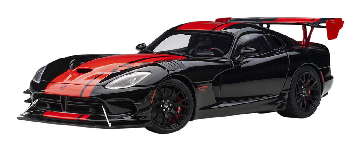 2017 Dodge Viper 1:28 Edition ACR Black with Red Stripes 1/18 Model Car by Autoart