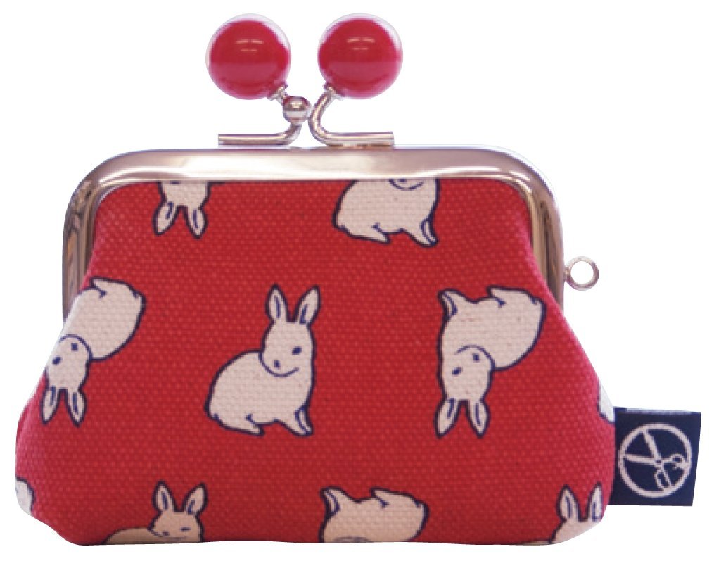Maedasenkou 333-30002-006 Goshikihanpudo Animal Series 2.5 Square Coin Purse (Beaded), Rabbit, bunny, One Size