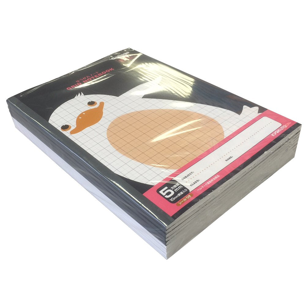 Kyokuto LT01K B5 College Animal Study Notebook, 0.2 inch (5 mm) Grid lines, 10 Notebooks