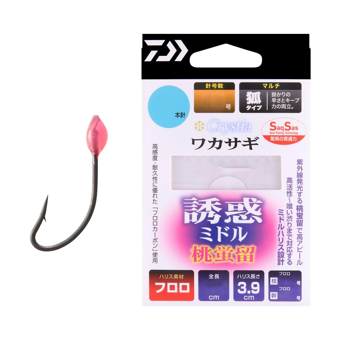 DAIWA Wakasagi Kick Kristia Wakasagi SS Temptation Middle Peach Fluorine Middle, 4-0.5