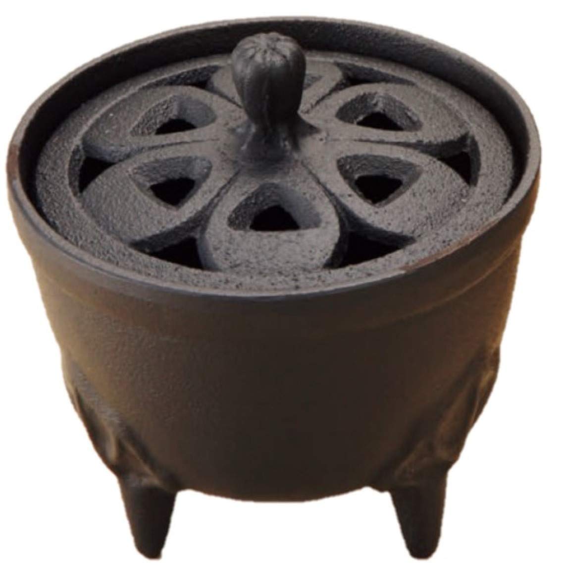 Iwachu 29206 Incense Burner, Petals, Black, Product Size: Φ3.3 x H3.5 inches (8.5 x 9 cm), Nambu Ironware