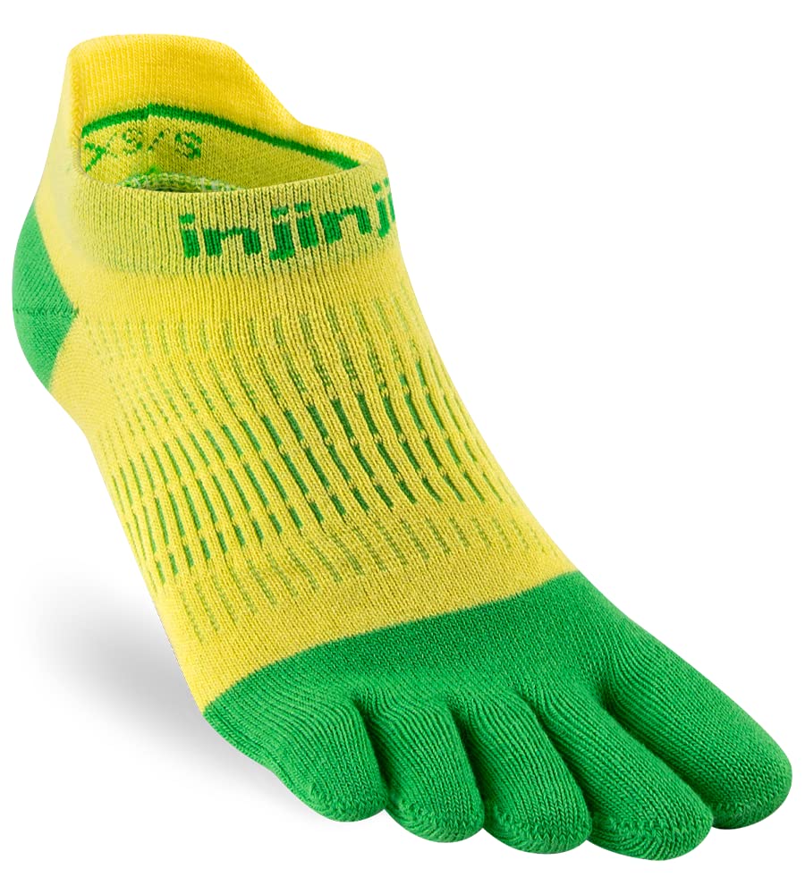Injinji Women's Run Lightweight No-Show (X-Small/Small, Citrus)