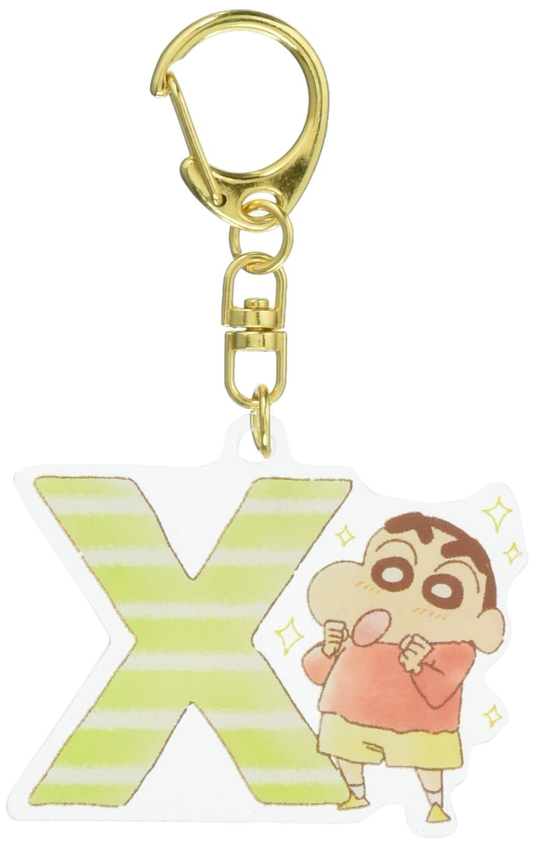 Tees Factory KS-5521875X Key Holder, Initial Acrylic, Crayon Shin-chan X, 2.1 x 1.7 x 0.1 inches (5.4 x 4.3 x 0.3 cm)