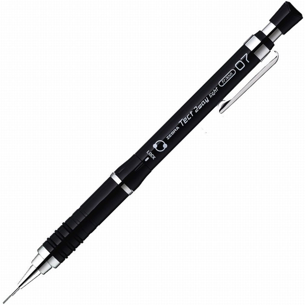 Zebra Mechanical Pencil, Tect 2 Way Light, 0.7mm, Black Body (MAB42-PBK)