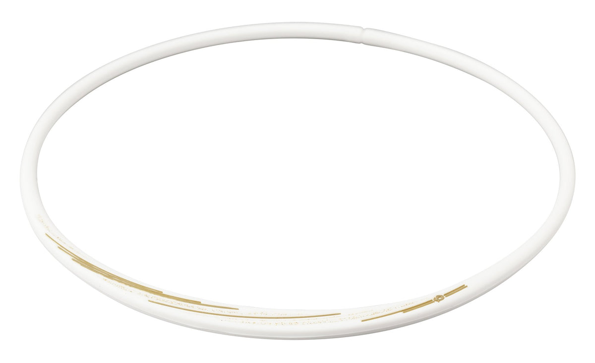PHITEN Slashline Titanium Necklace, White/Gold, 50cm (20")