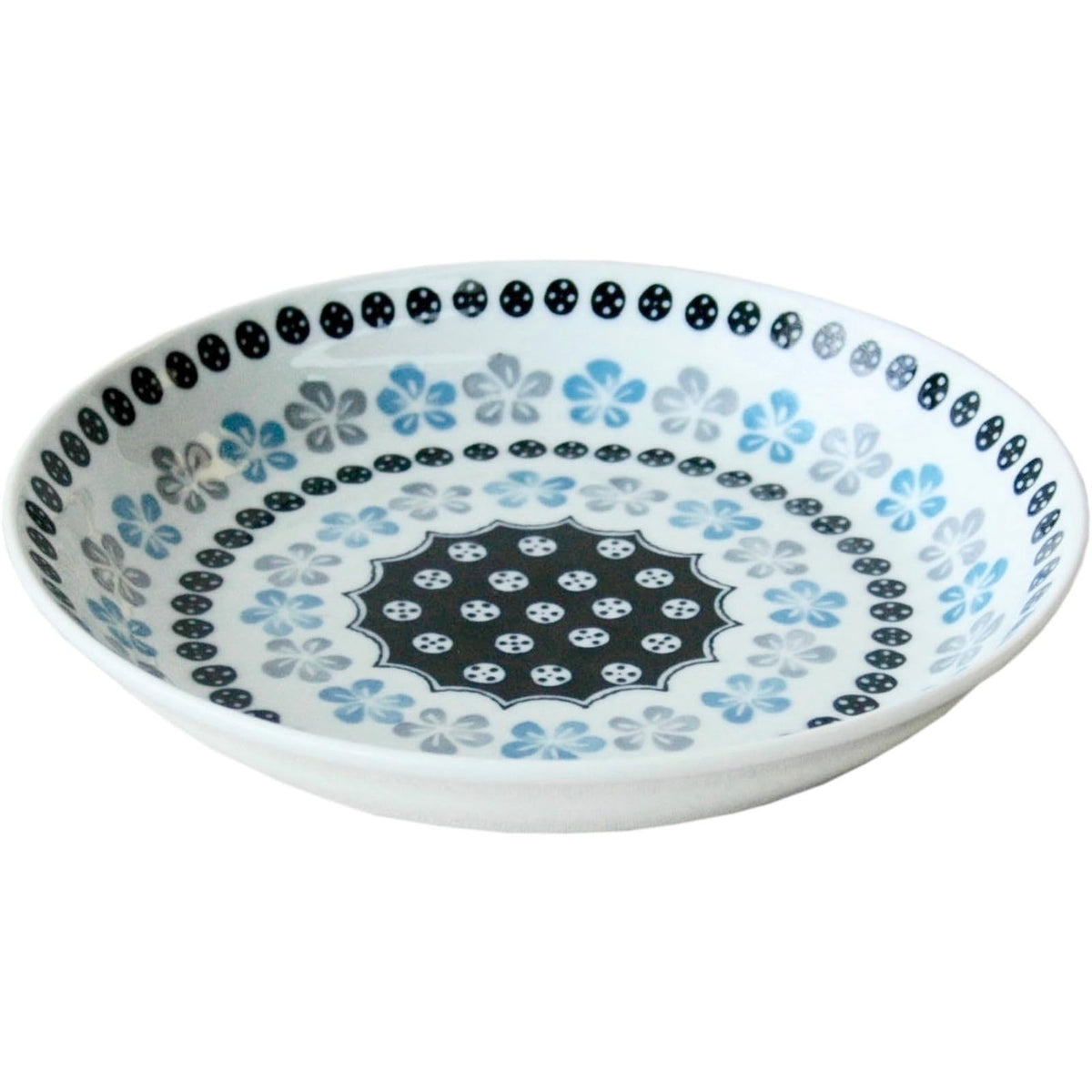 Awasaka Pottery Field Blue Flower Soup Curry Plate