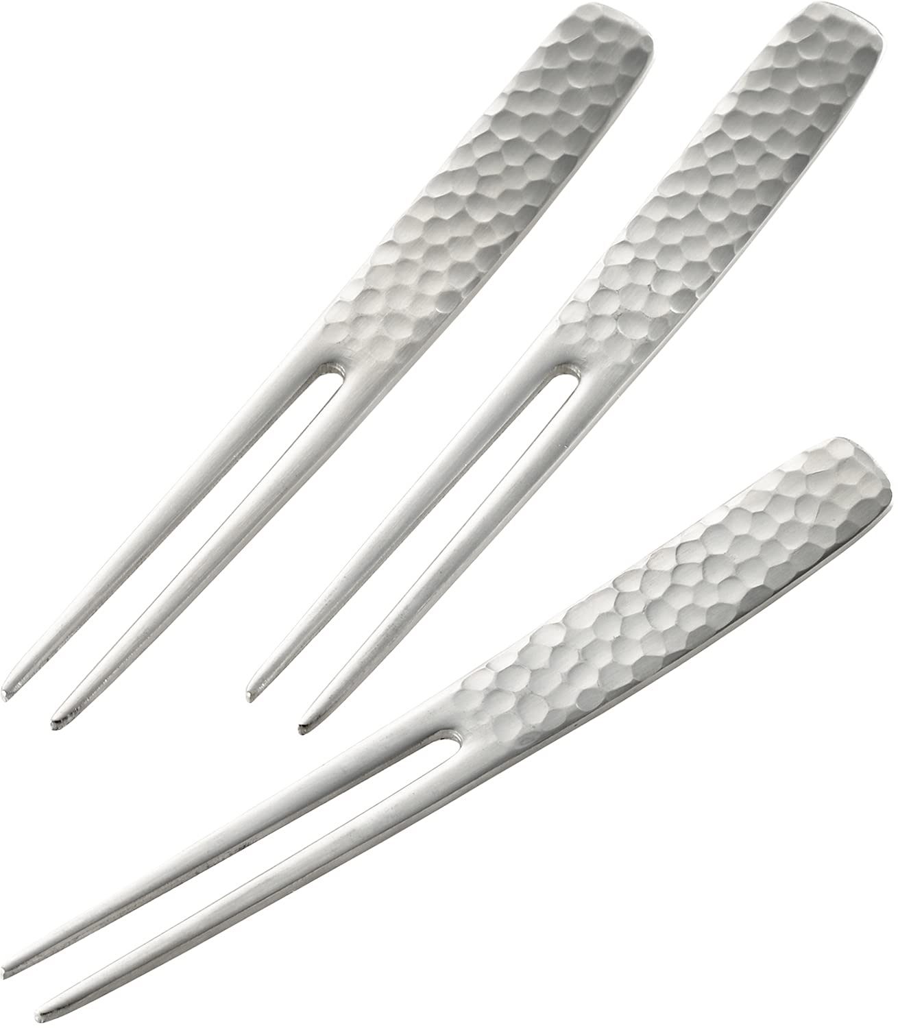Yoshikawa Pick Snack Tongs, Stainless Steel, 3 Pieces, Made in Japan, Izakaya GOODS YJ3252, Silver, Total Length 3.5 x Width 0.4 inches (9 x 1 cm)