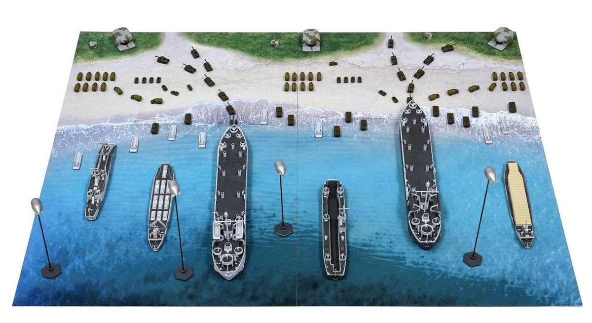 Pit Road SPS07 1/700 SPS Series WWII Landing of Normandy (D-Day) Scenic Paper Base (290 x 185 mm) 2-Piece Plastic Model