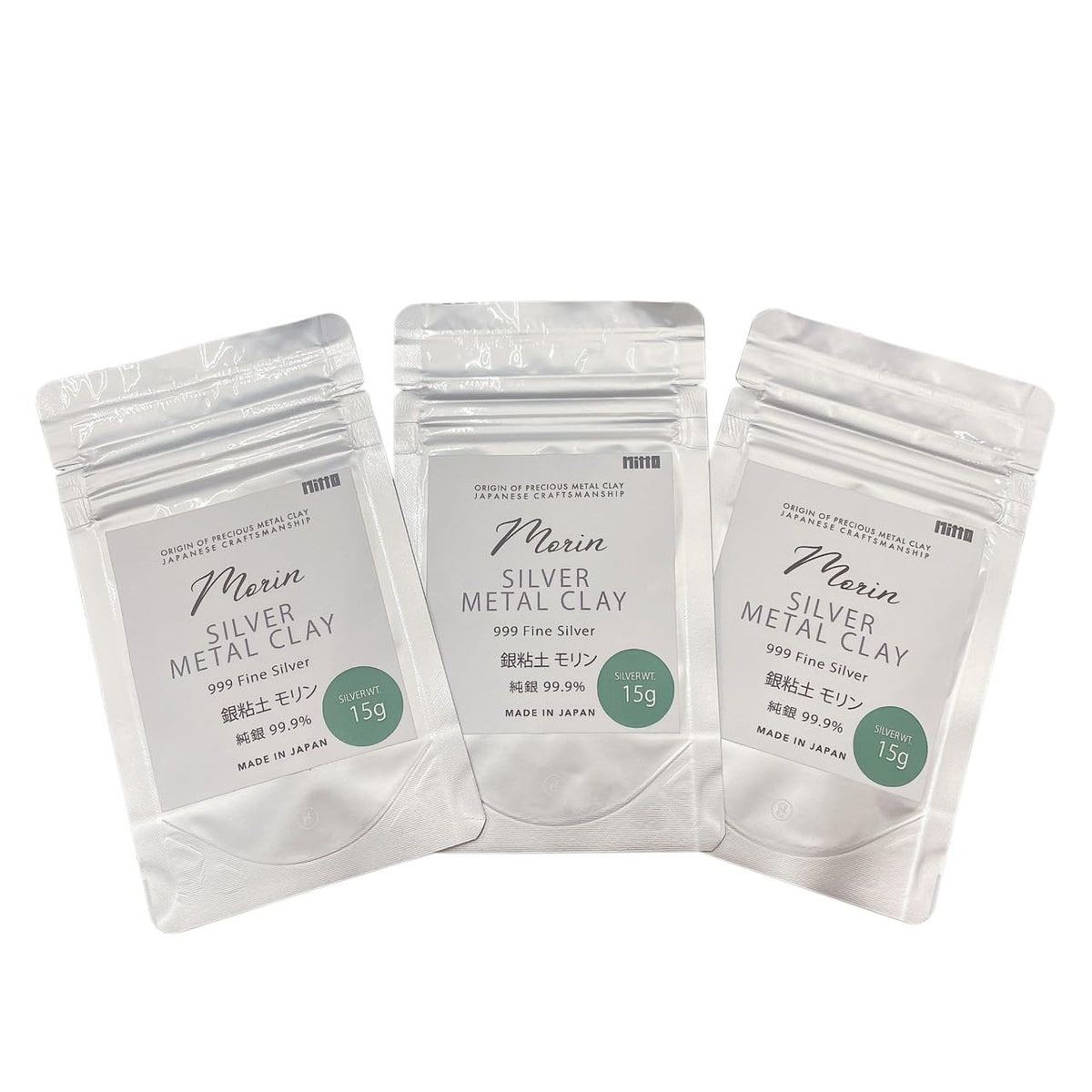 Morin Silver Clay 999 Fine Silver 15g, Set of 3