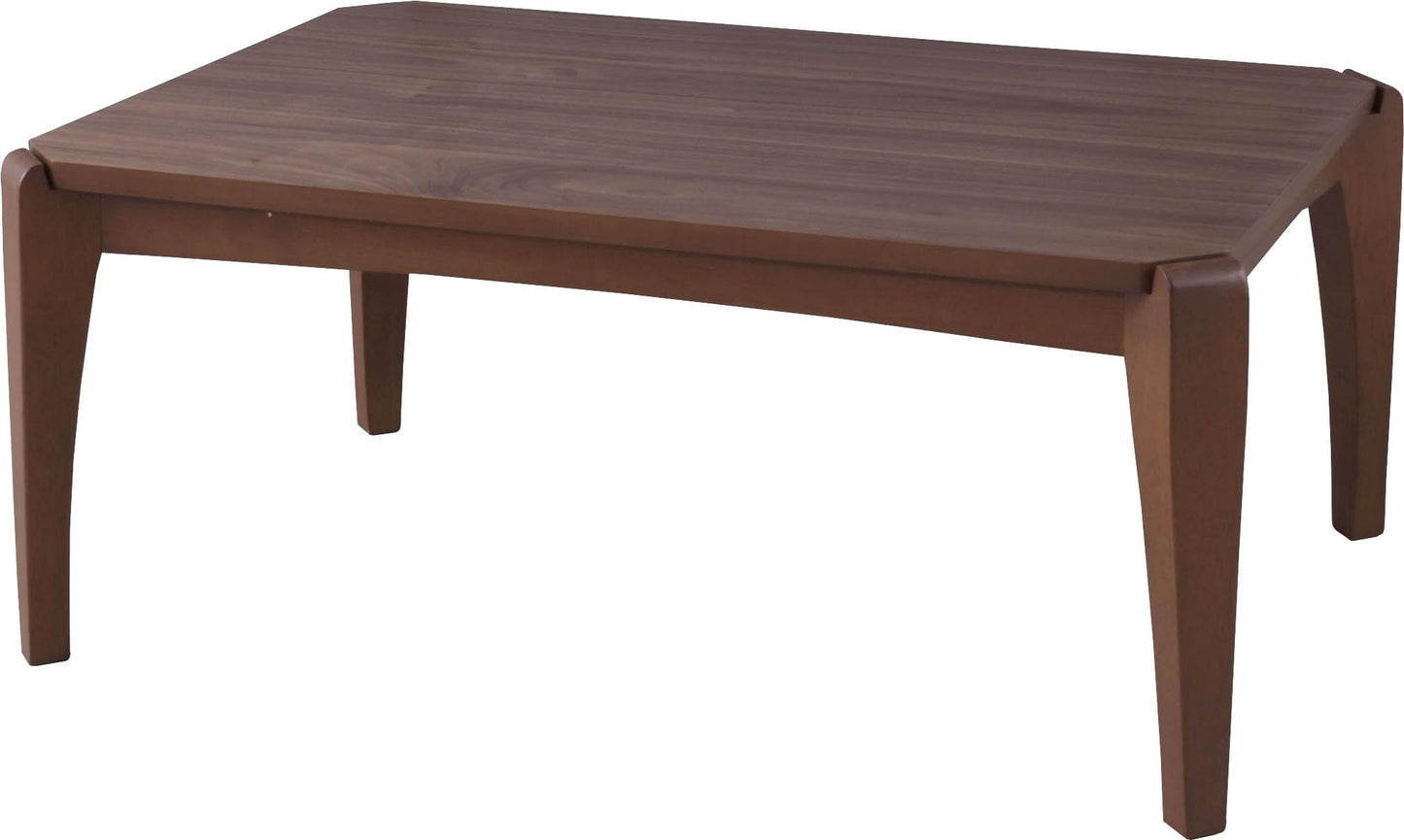 AZUMAYA KT-109 Kotatsu Heater Table, W35.5 x D23.7 x H15.0 Inches, Natural Walnut and Rubber Wood Table Material, Home and Living, Rectangle Shape with Walnut Brown Color