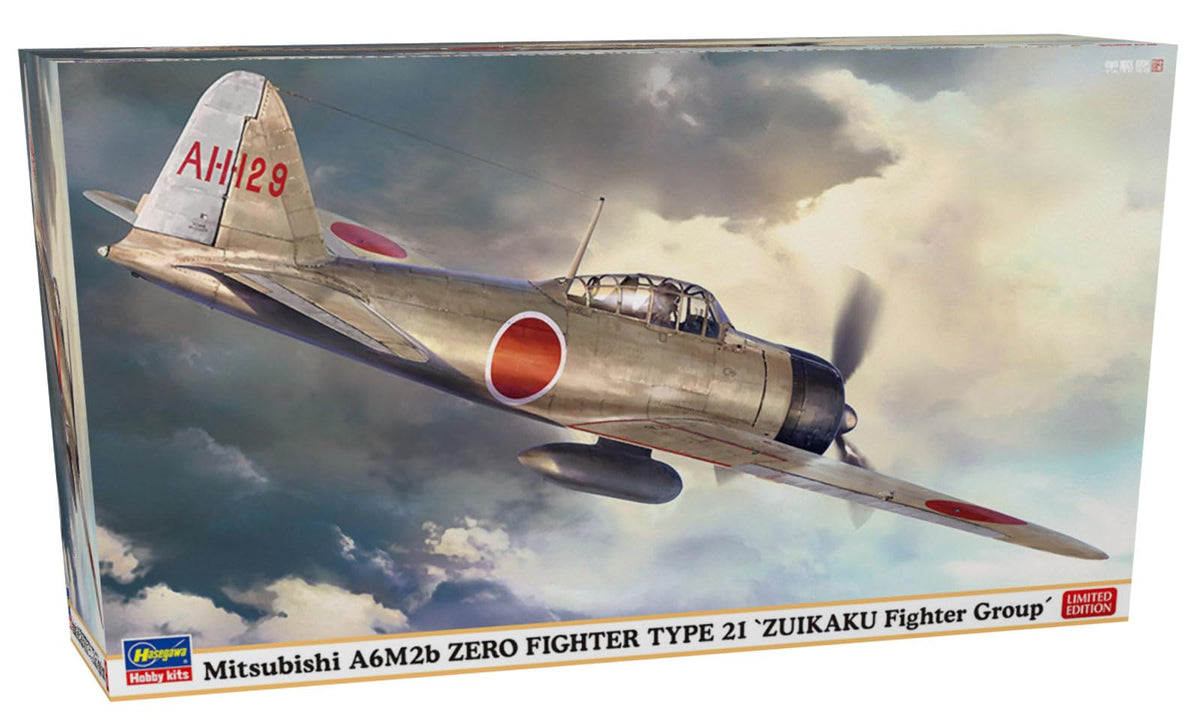 Hasegawa 07559 1/48 Japanese Navy Mitsubishi A6M2b Zero Ship Fighter Plane 21 Model Mizutsuru Fighter Plastic Model