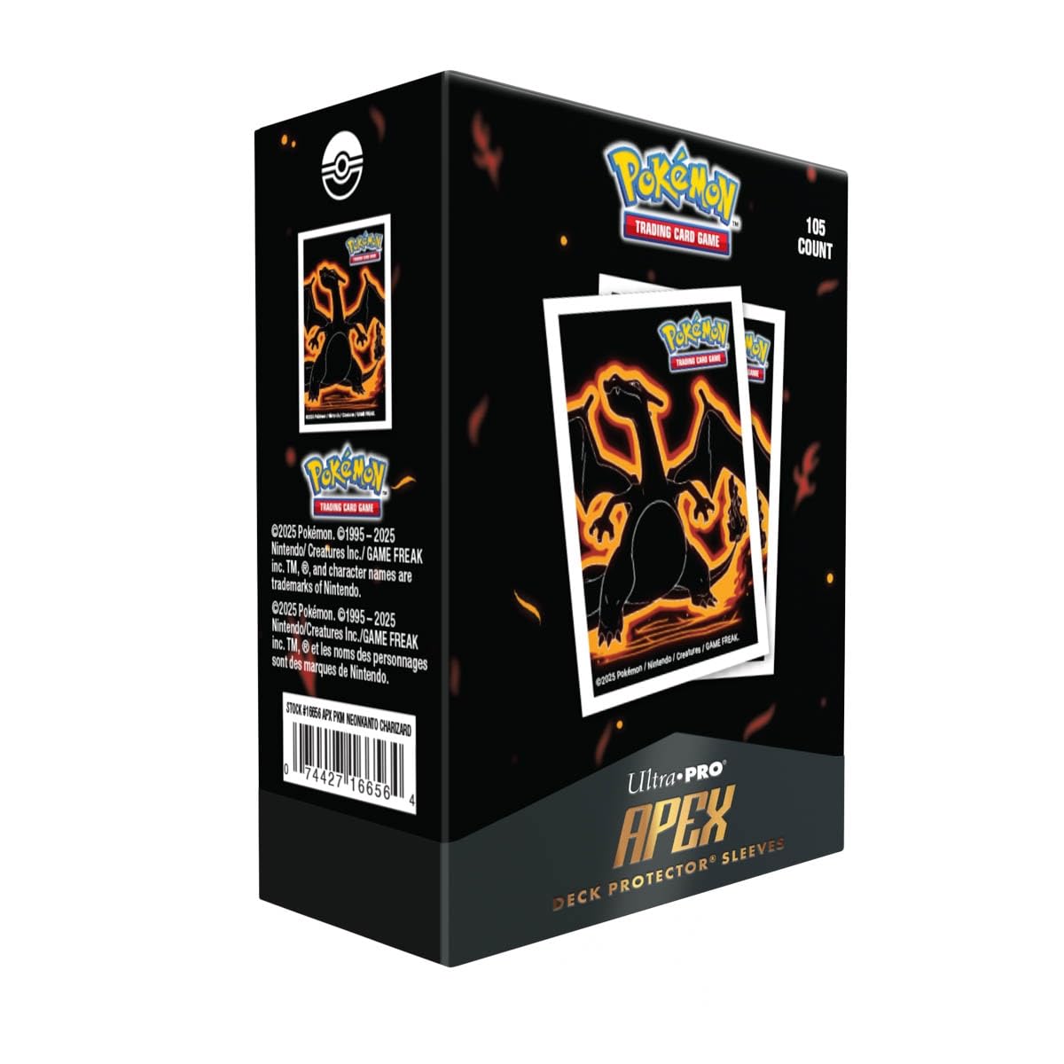 Apex Deck Protectors - Pokémon Neon Kanto - Charizard (105ct) (PREORDER)