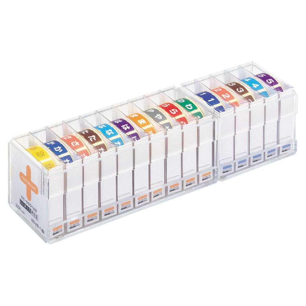 Lihit Lab HK763R Kana Color Label, M, 15 Boxes