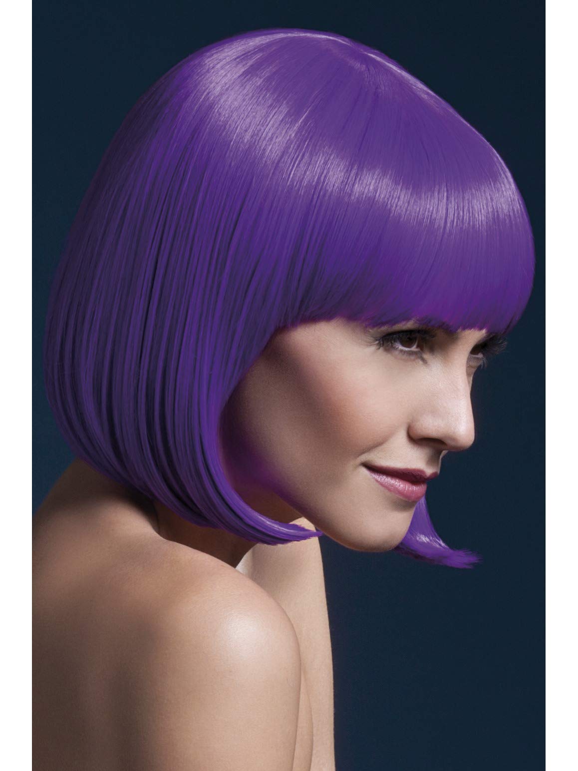Smiffys womens Fever Elise Wig, Neon Purple, One Size