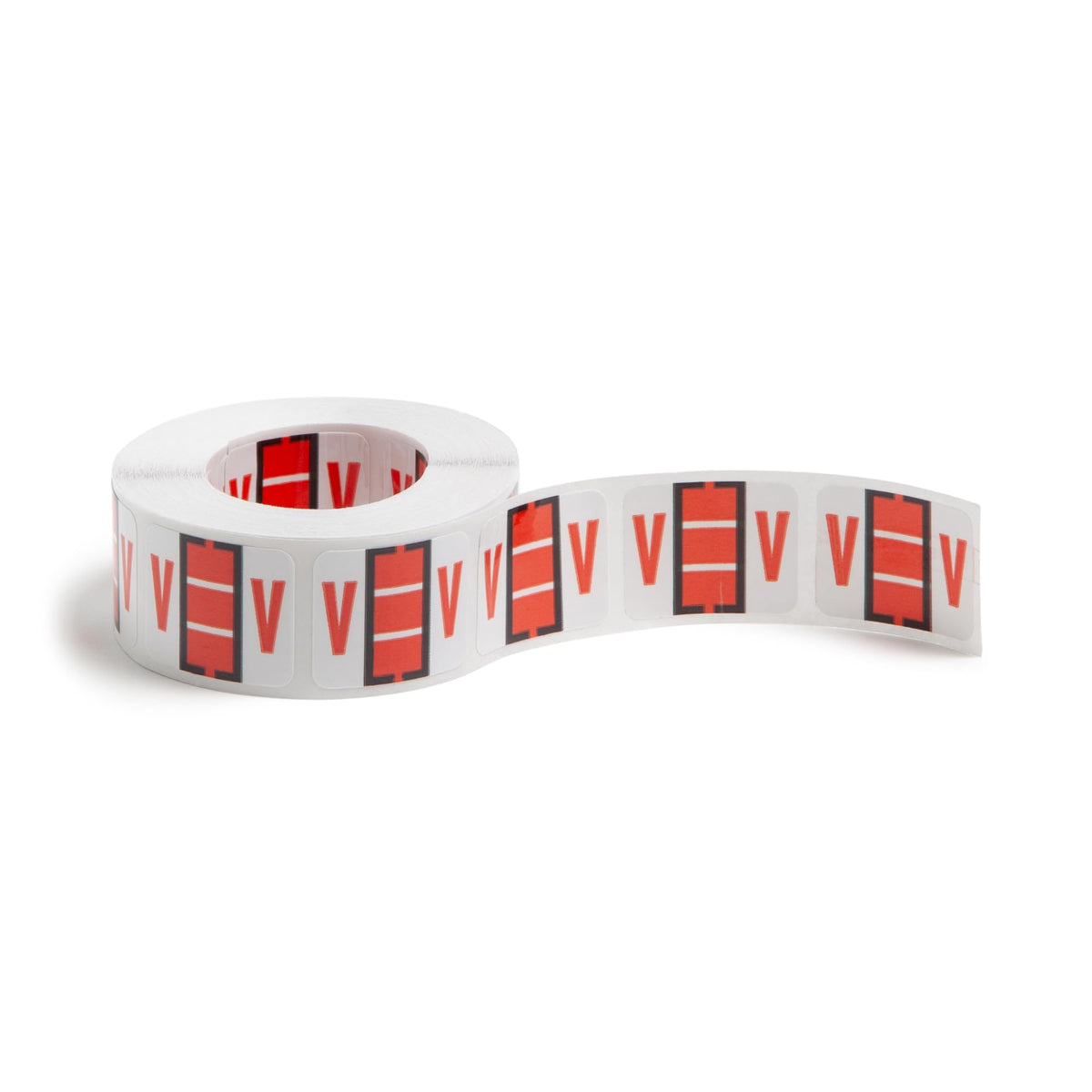 Smead BCCR Bar-Style Color-Coded Alphabetic Label, V, Label Roll, Dark Orange, 500 Labels per Roll, (67092)