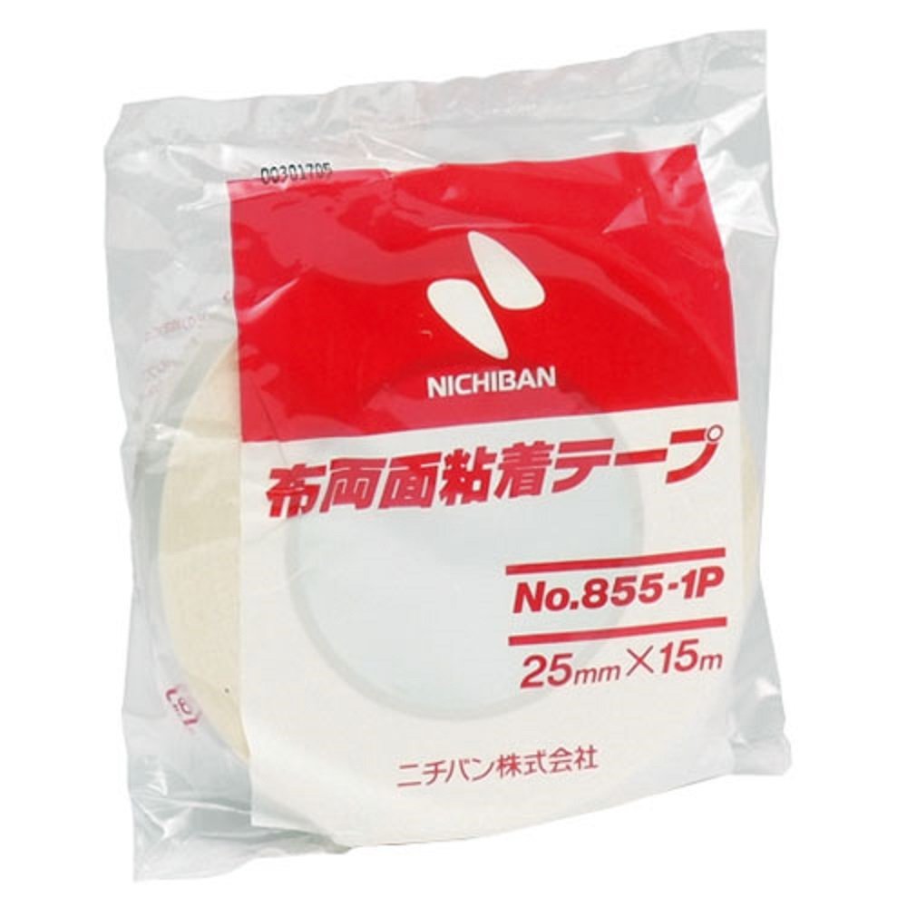 Nichiban 855P-25 Double-Sided Tape, Fabric Strong Type, 1.0 inches (25 mm) x 59.4 ft (15 m)