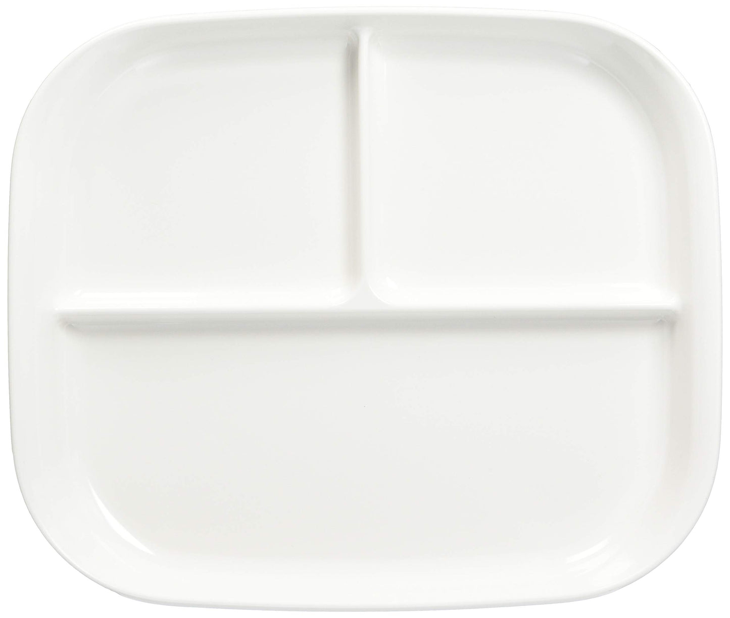 Pearl Metal K-6388 Tableware Plate with Divider, Square Plate, Easy to Apply, White, Made in Japan