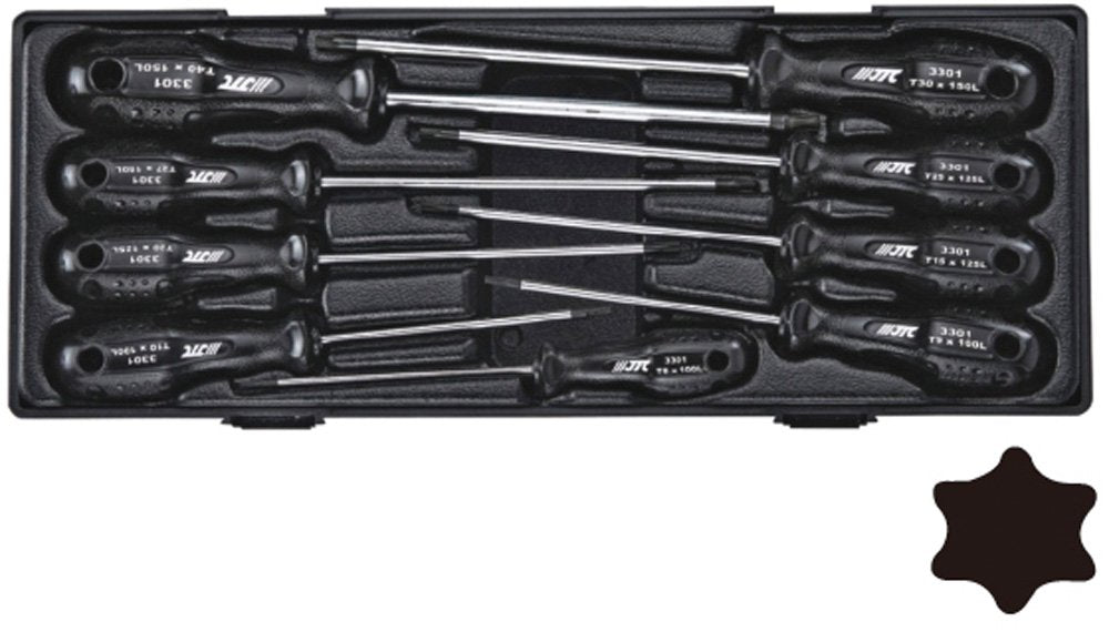 JTC 9pcs Star Screwdriver Set Hand Tool Tool Box Roll Cabinet Drawer for Tool Set Star Driver torukusudoraiba- jtck7091