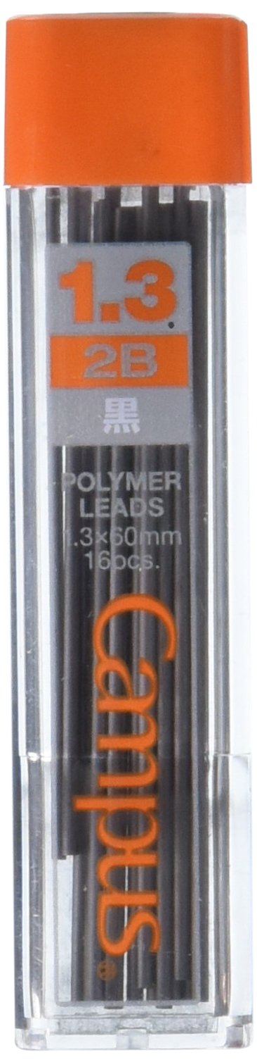 KOKUYO Campus Mechanical Pencil Lead, 1.3mm, 2B (PSR-C2B13N)