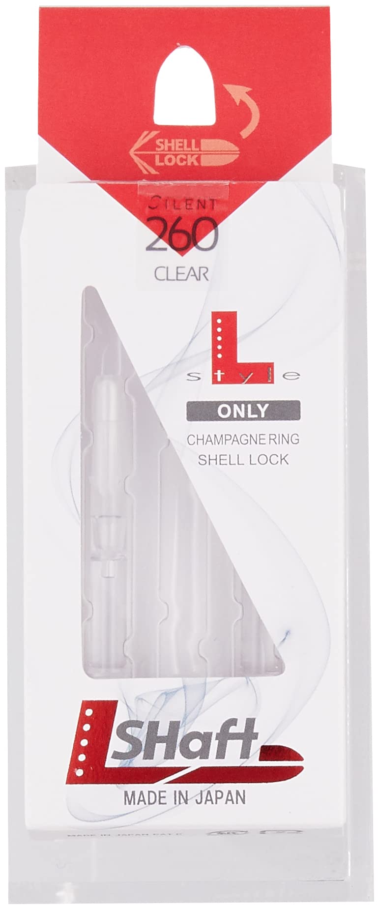 L-style L-Shaft Spinning Dart Shafts - Clear - in-Between (260) - 1 Set (3 Shafts)