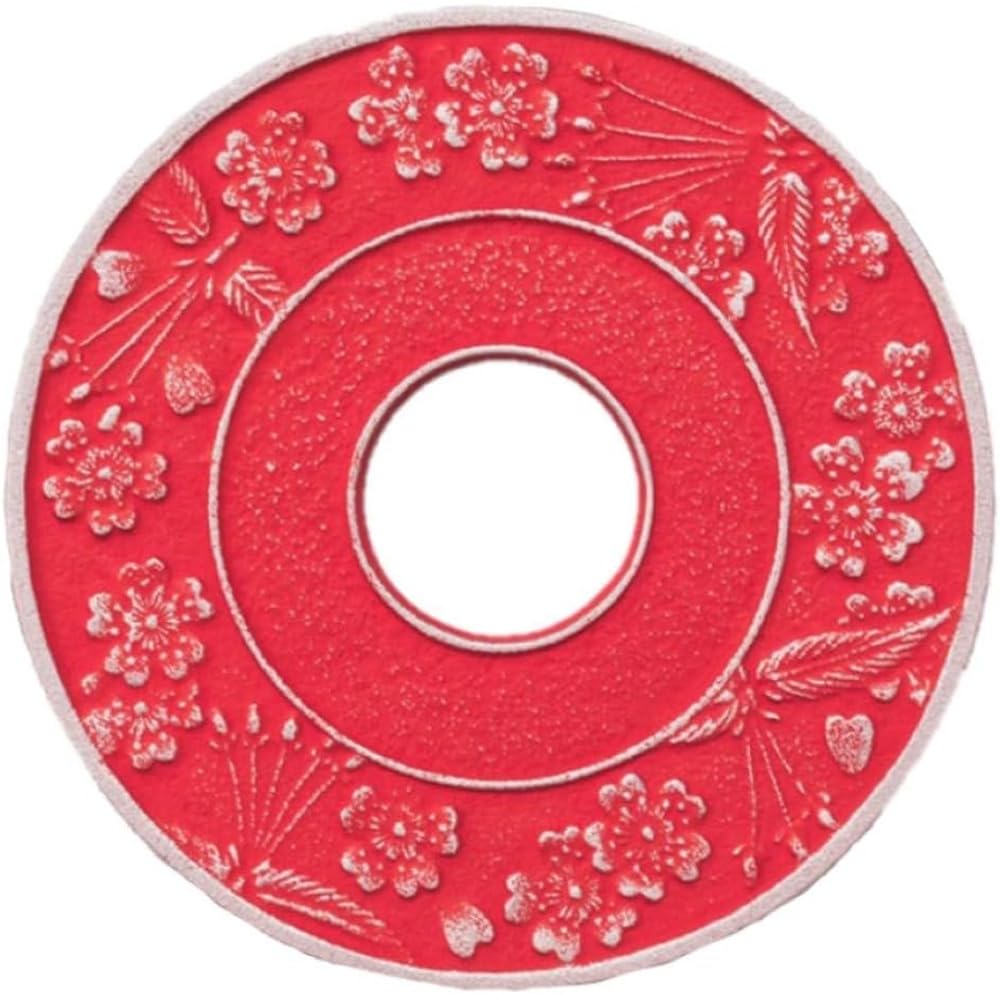 Iwachi 17304 Pot Mat, Silver/Red Plum Color, Large