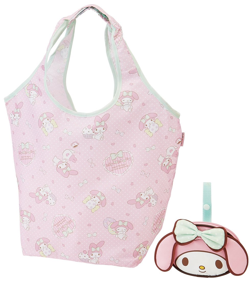 Skater KBS42P Shopping Bag with Pouch, Eco Bag, My Melody Sanrio, Width 16.5 x Height 12.6 x Depth 7.1 inches (420 x 320 x 180 mm)