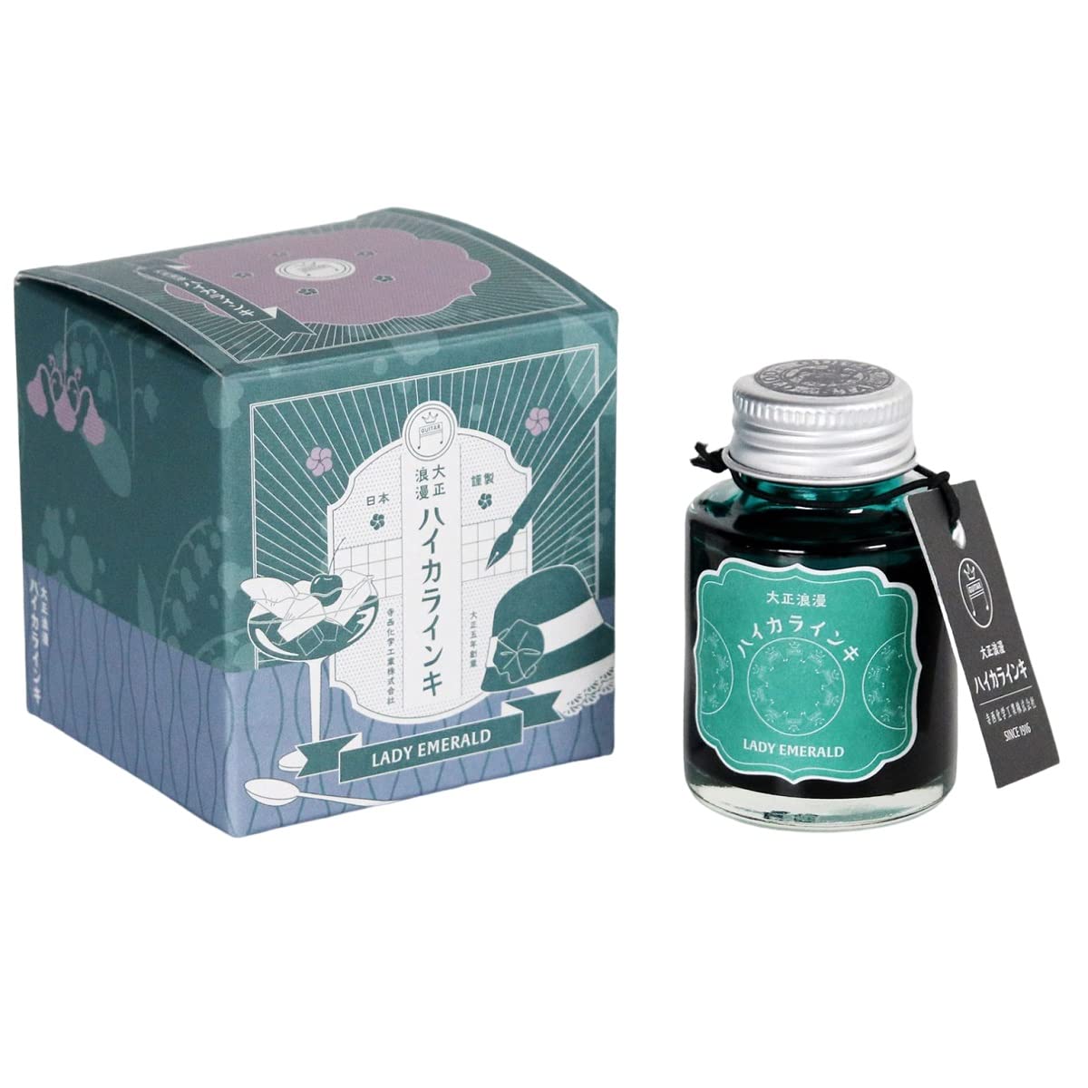 Teranishi Chemical Industries TRH-40ML-T66 Guitar Taisho Roman High Collar Ink, Lady Emerald