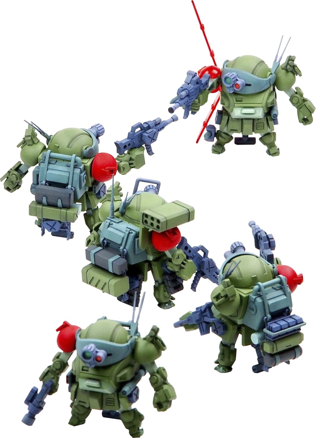 Cavico CHOIPLA Series ARMORORED CAST BOTTOMS MIM-0922-SNS Roots of Ambition Scope Dog & Turbo Custom, Sansa Battle, 5 Model Set, Total Height Approx. 1.8 inches (45 mm), Non-Scale Plastic Model
