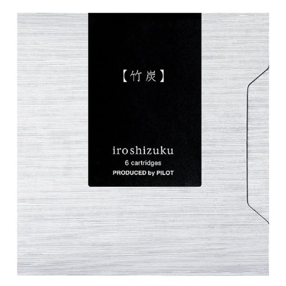 Pilot Iroshizuku Fountain Pen Ink Cartridges Take-sumi (Black) 6 Pieces IRF-6S-TAK with Kanji Love Sticker