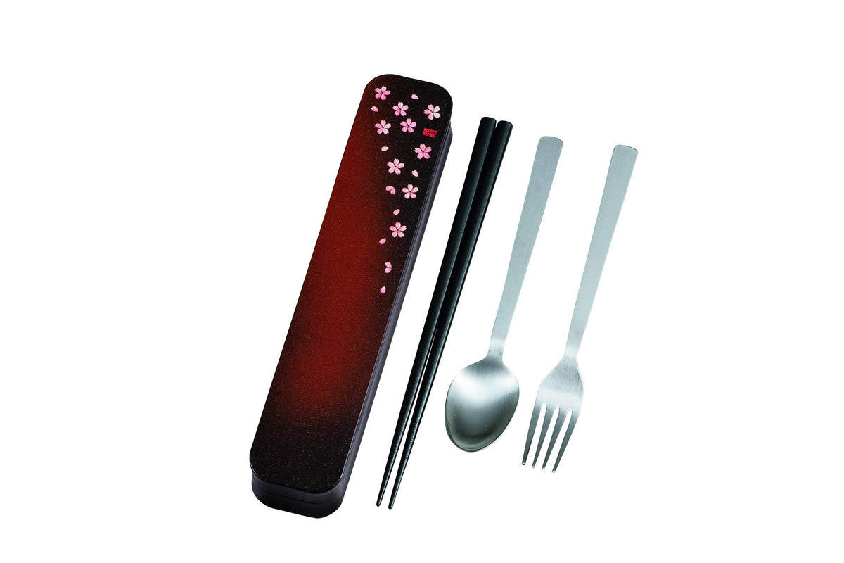 Tatsumiya 3314 Adult Cutlery, Madder Cherry Blossom, Size: Approx. W 8.7 x D 1.7 x H 1.1 inches (22.2 x 4.4 x 2.9 cm)