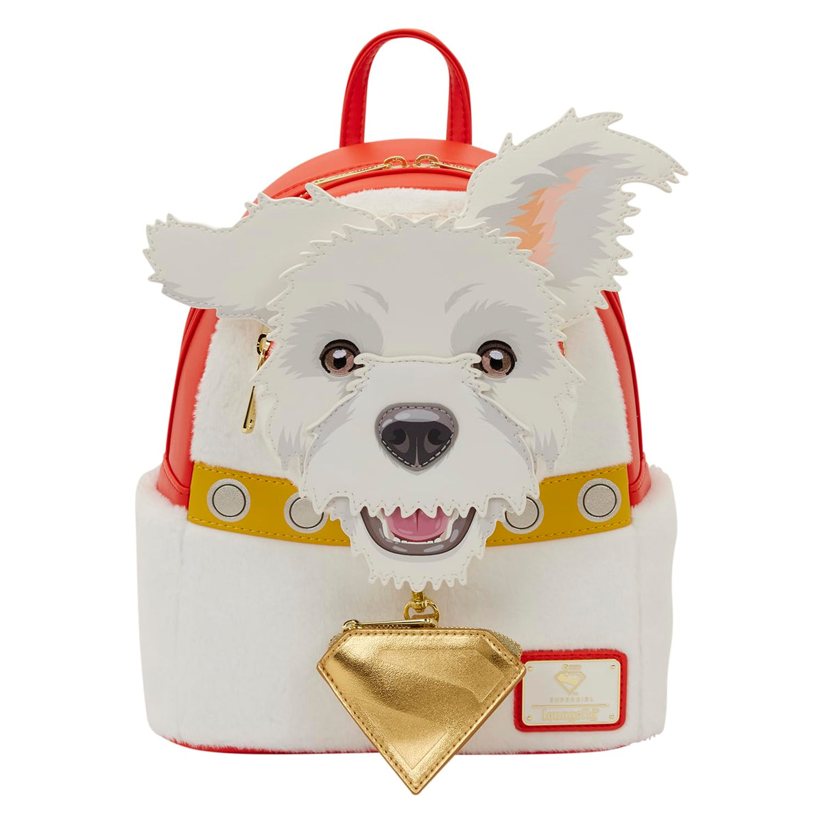 Loungefly Warner Bros.: DC Supergirl - Krypto - Embroidered Facial Mini Backpack with Coin Bag - Great for Kids & Adults - Collectible Bags