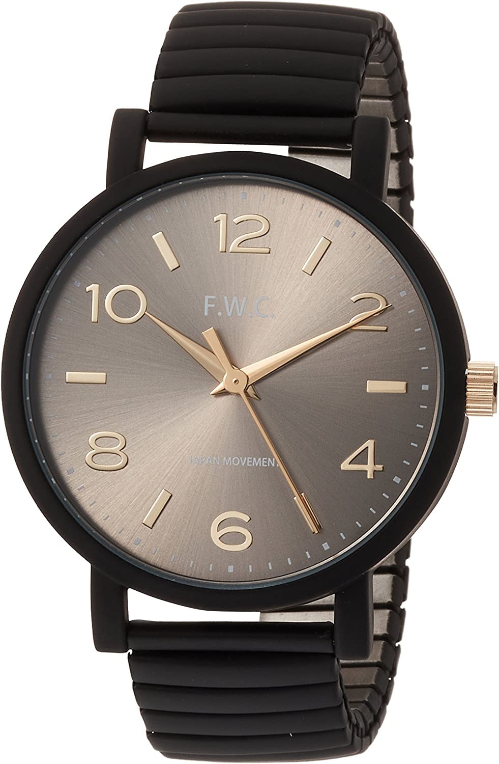 Fieldwork DT129p-3 Analog Oreo, Gray, Bellows Metal Band, Women's Black