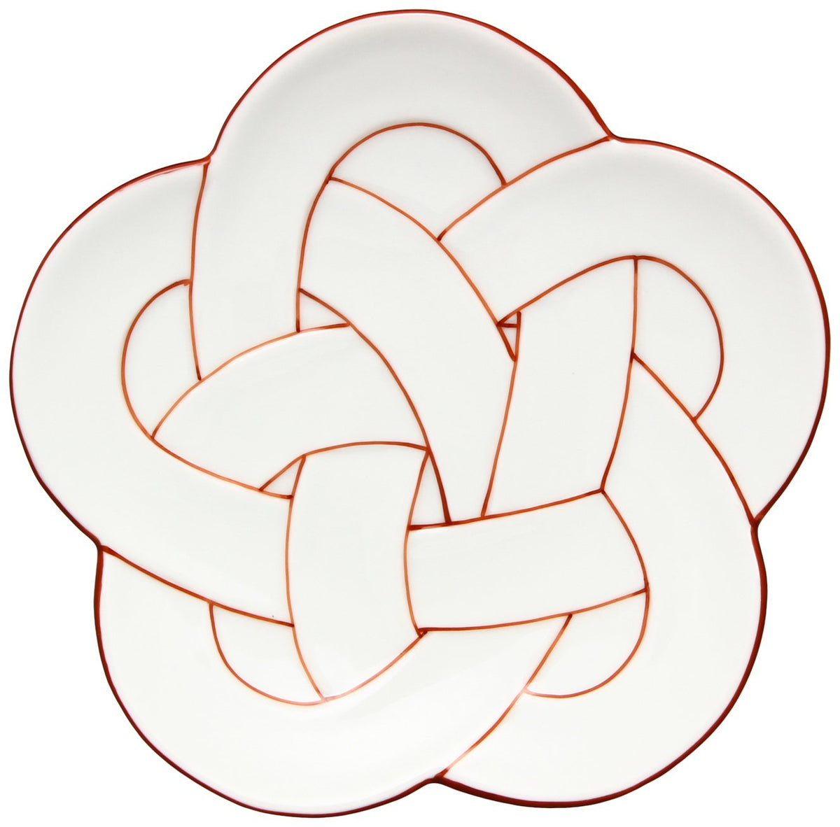 24to3 Nishitomi Pottery Arita Ware Plate, Tasei Kiln, Plum Knot Dish, Plate, Saucer Plate, Diameter Approx. 5.9 inches (15 cm), Red, New Year's Day, Tableware, Made in Japan