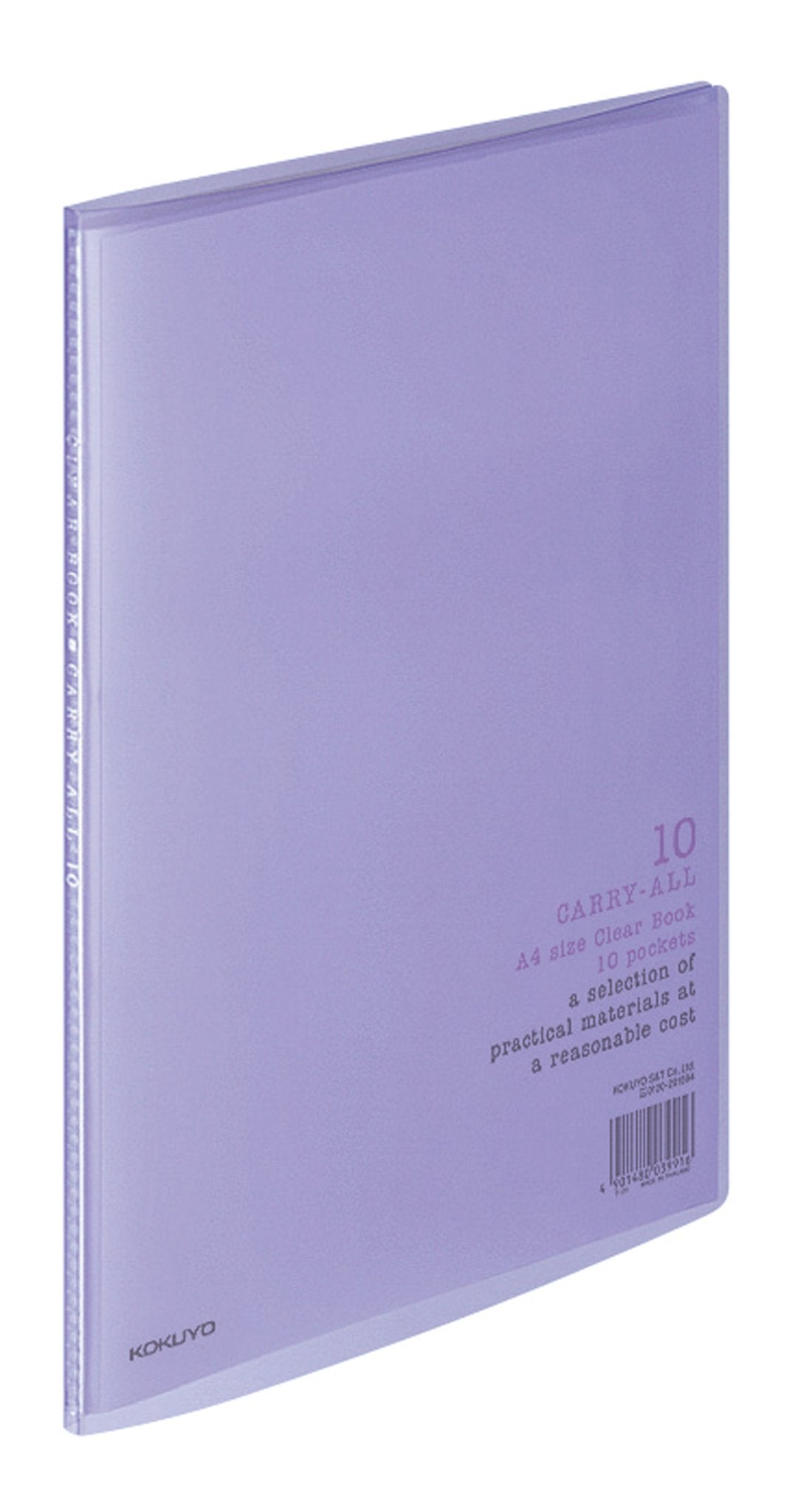 Kokuyo clear book carryall fixed A4 10 pocket purple La -2V