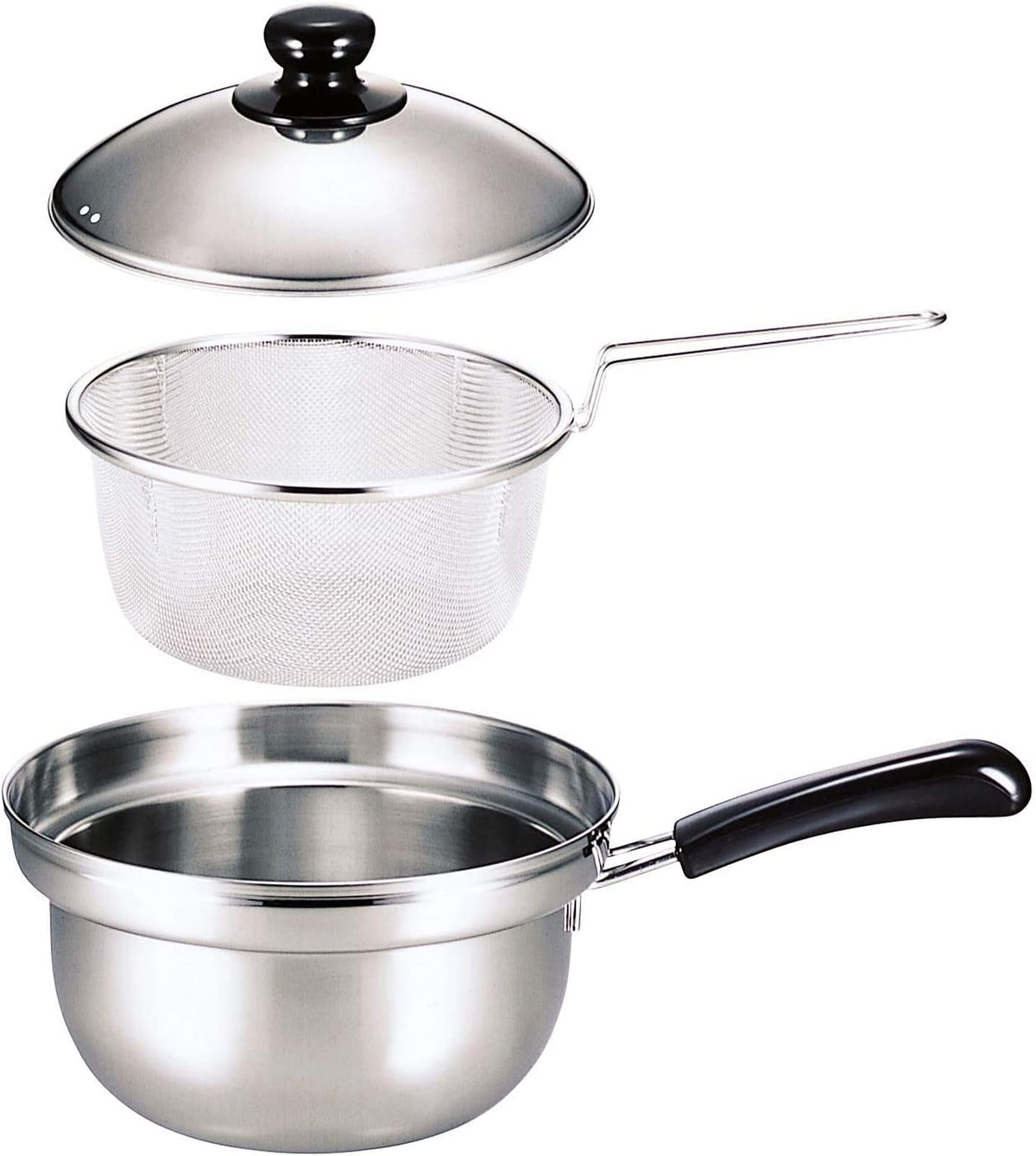下村企販 27426 Single Handle Pot, ふきこぼれにくい, 3.6L colander included