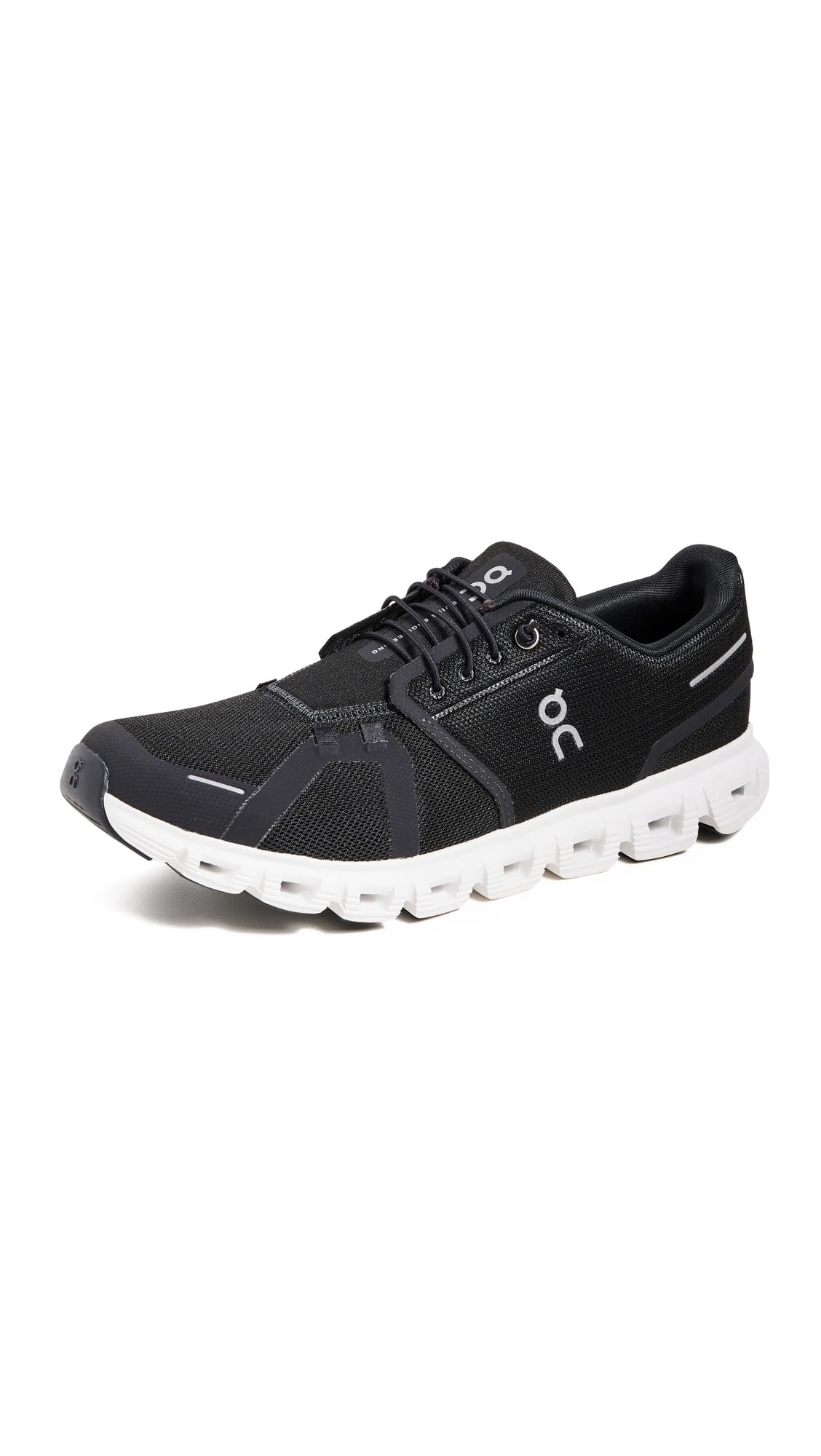 On Men's Cloud 6 Sneakers, Black | White, 7 Medium US