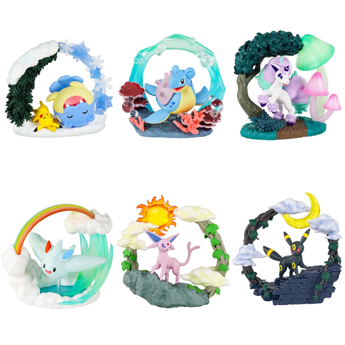 Reement Pokémon Circular Diorama Collection 1 Box, Approx. H 3.9 x W 5.5 x D 2.4 inches (100 x 140 x 60 mm), Made of PVC and ABS