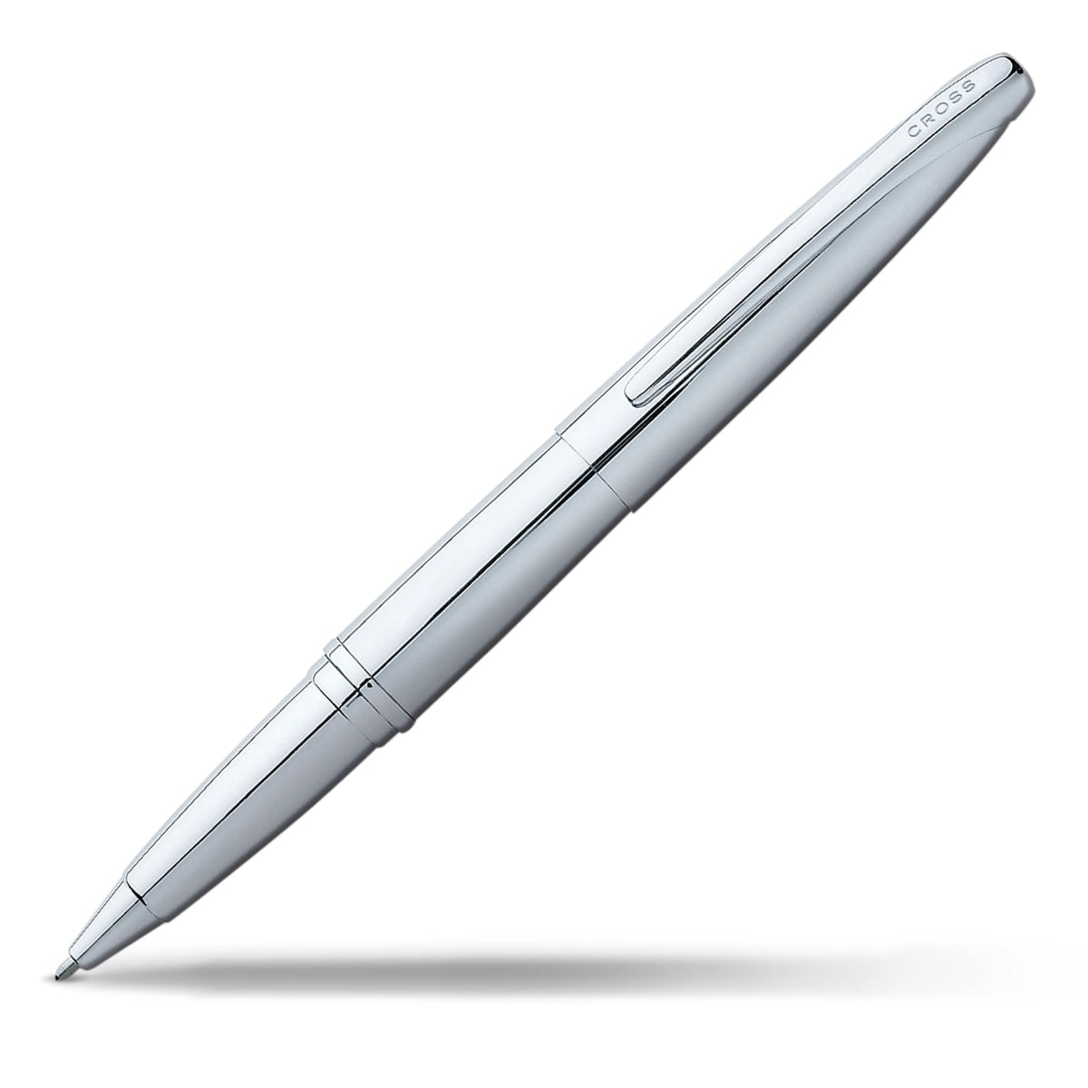 Cross ATX Pure Chrome Rollerball Pen - Refillable Pen for Smooth Writing - Black Ink - Comfortable Grip - Long-Lasting - Professional Office Supplies - Gift Box Included