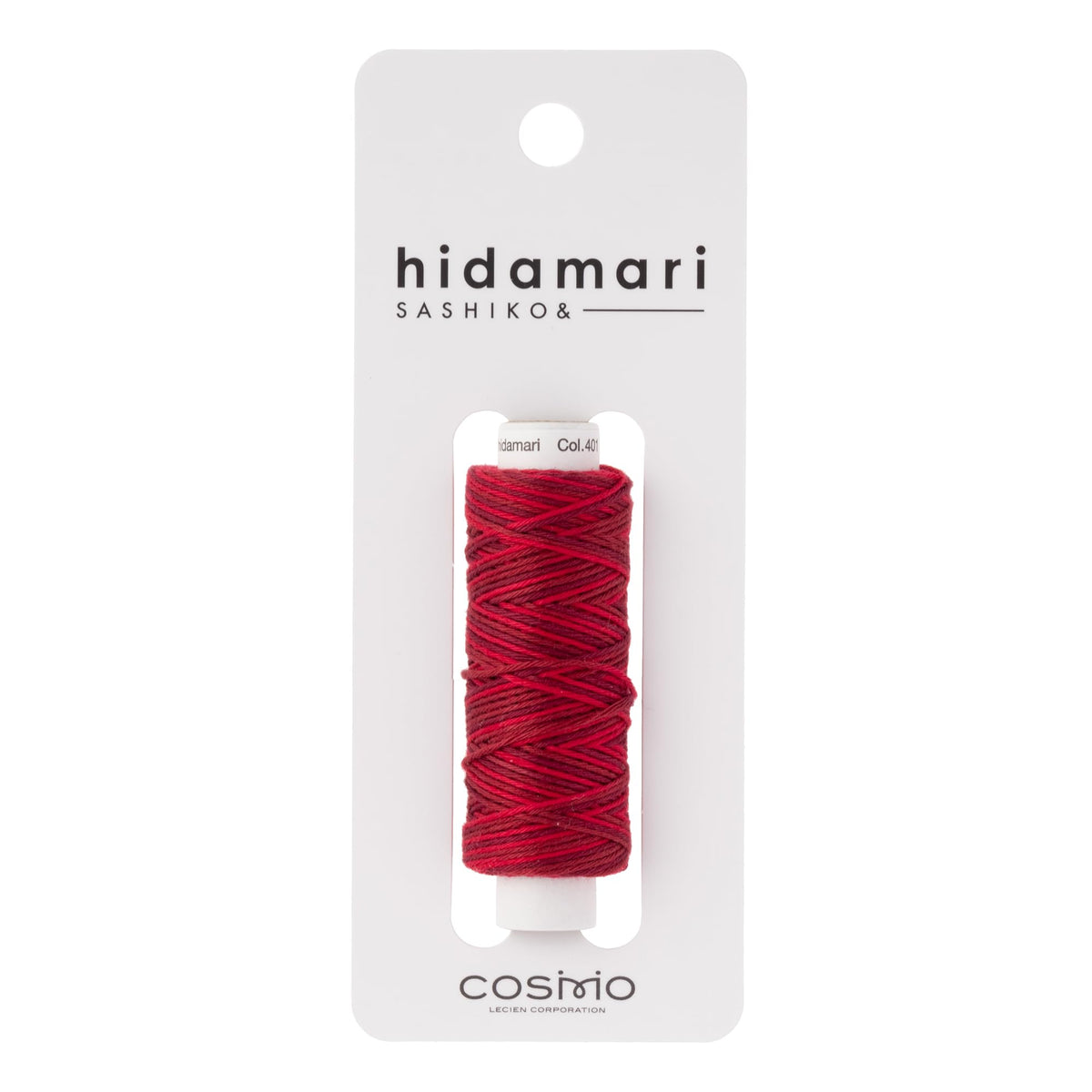 LECIEN 122302 Cosmo Hidamari Sashimi Yarn, Approx. 98.4 ft (30 m), Gradient Col.401, Cranberry 100% Cotton