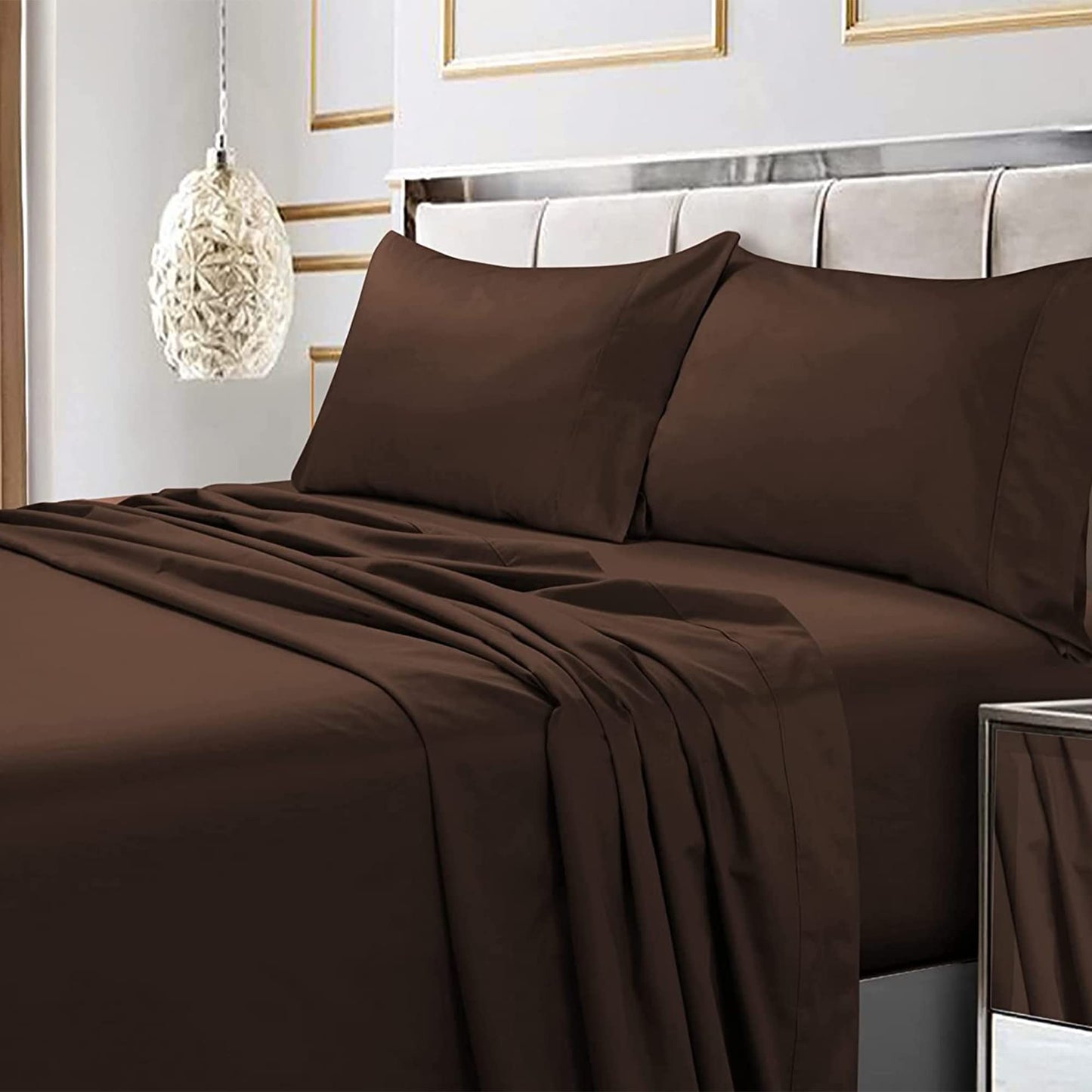 Tribeca Living King Egyptian Cotton Sateen Sheet Set,